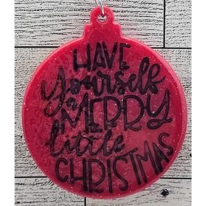 Shiny Red Resin Ornament/Tag 3" RANDOM SELECTION (Set of 6)